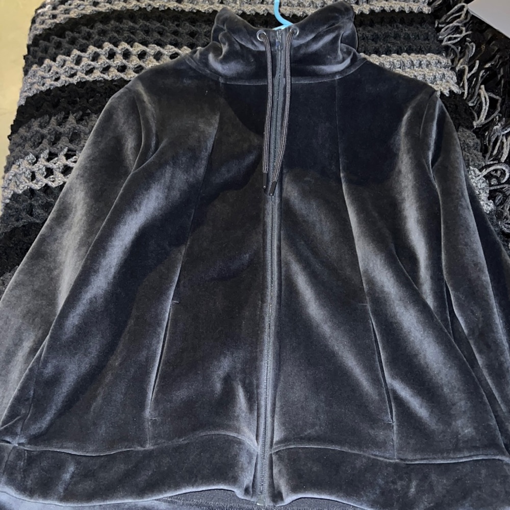 Time and True suede zip up hoodie
